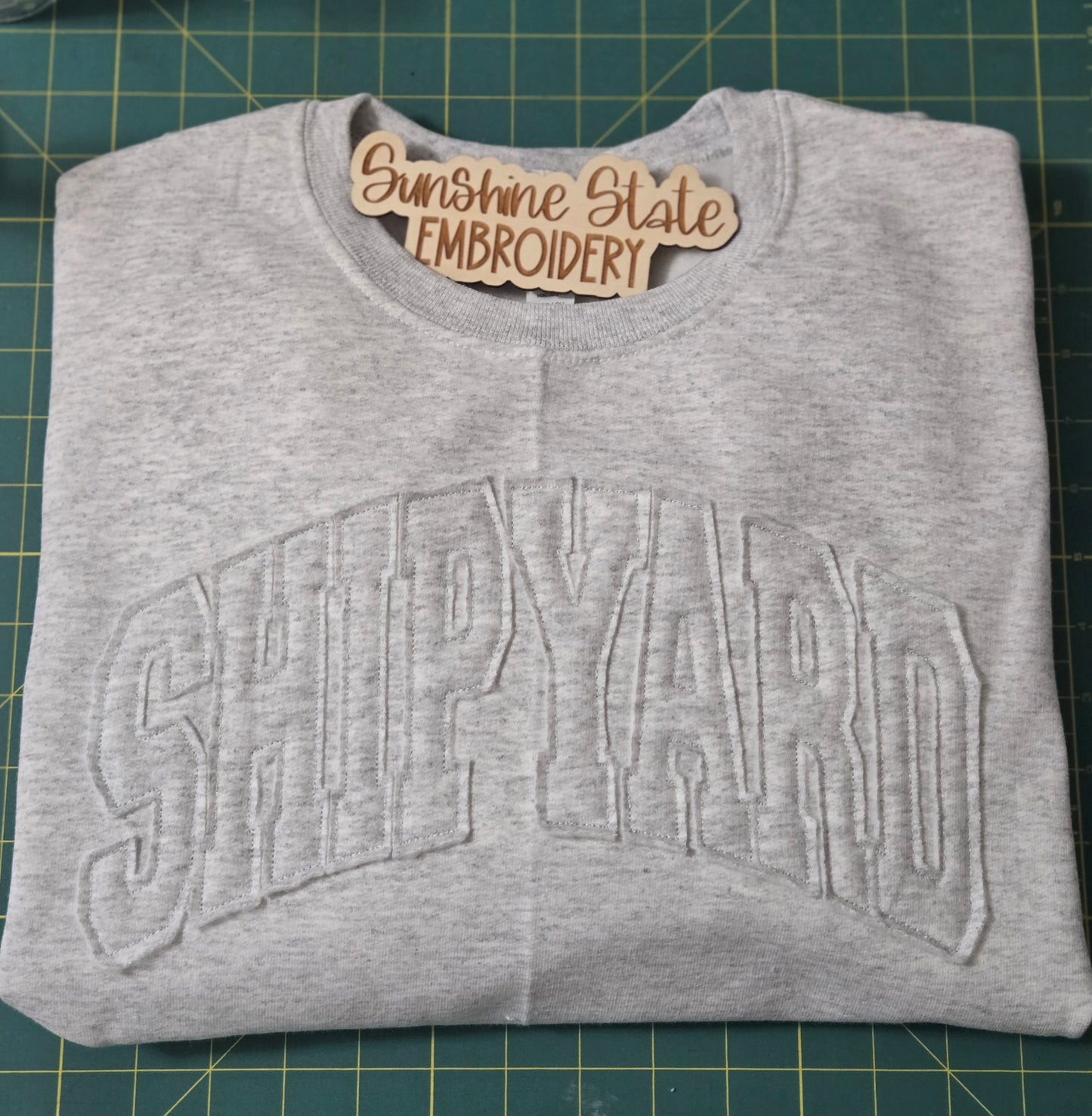 Custom Appliqué Text Sweatshirt – Crew Neck