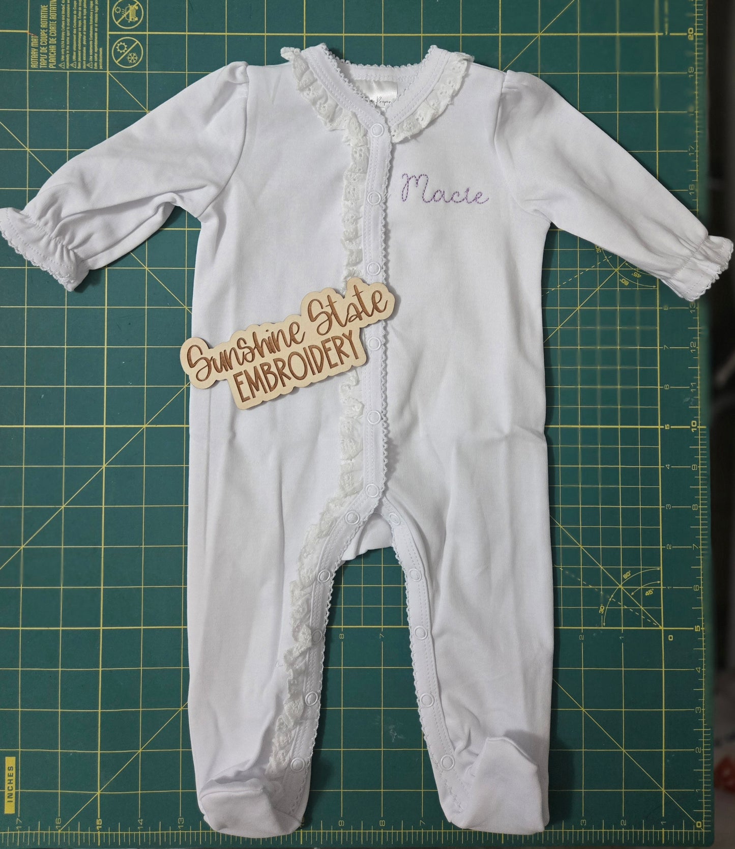 Organic Cotton Personalized Baby Girl Outfit with Embroidered Name