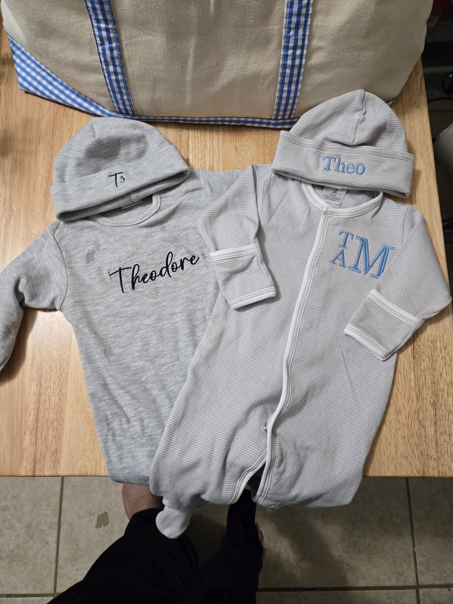 Custom Baby Gift Set – Personalized Blanket, Onesie, Hat & Tote Bag