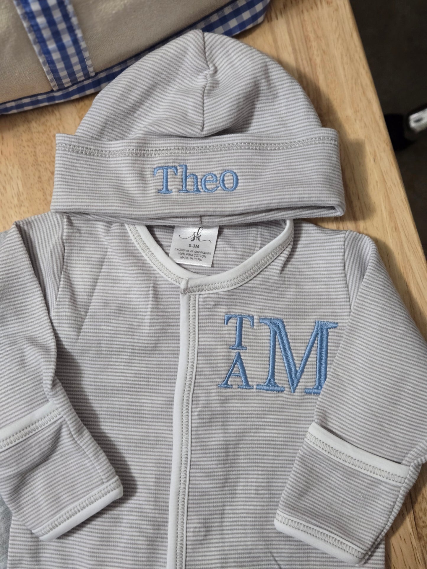 Custom Baby Gift Set – Personalized Blanket, Onesie, Hat & Tote Bag