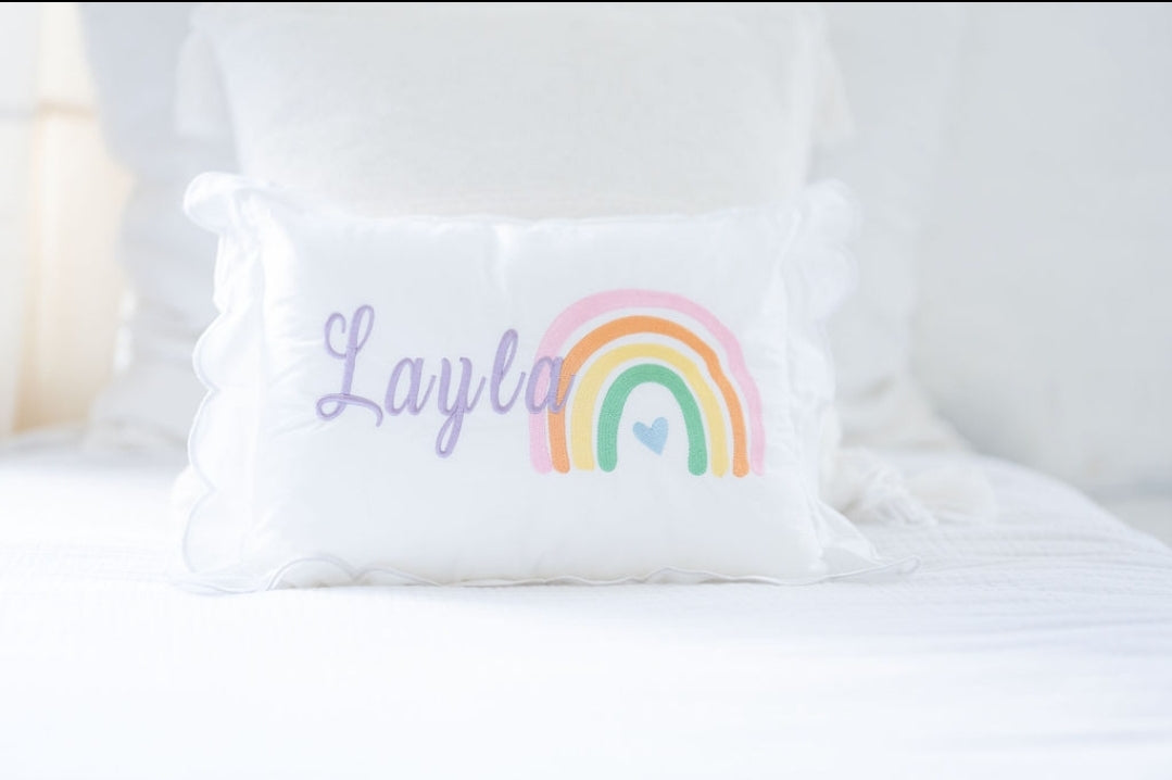 Custom Embroidered Name Pillow – Personalized Monogram Cushion for Kids & Home Decor
